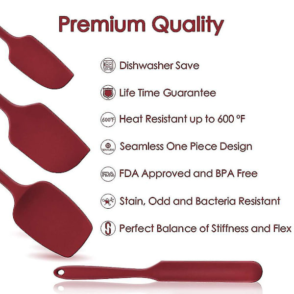 600f hög värmebeständig silikon set, sömlös design RED