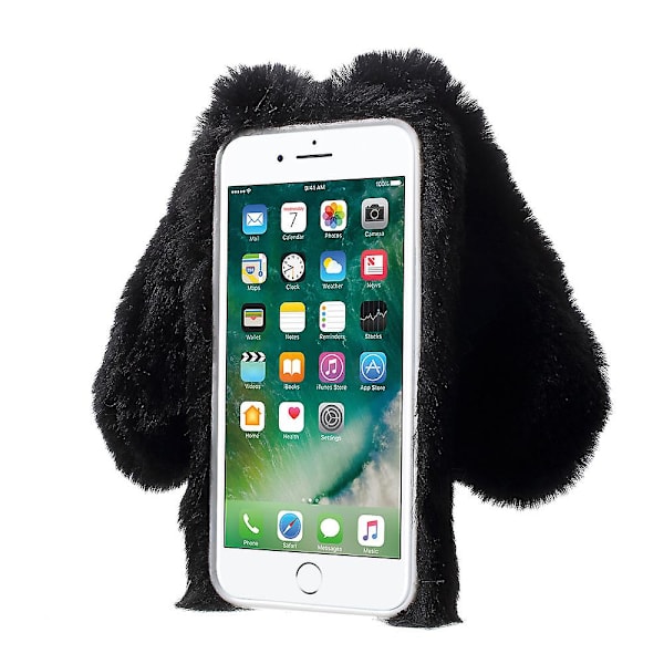Kaninform varm päls Tpu mobiltelefonfodral för Iphone Se (2020)/se (2022)/8/7 4,7 tum Black