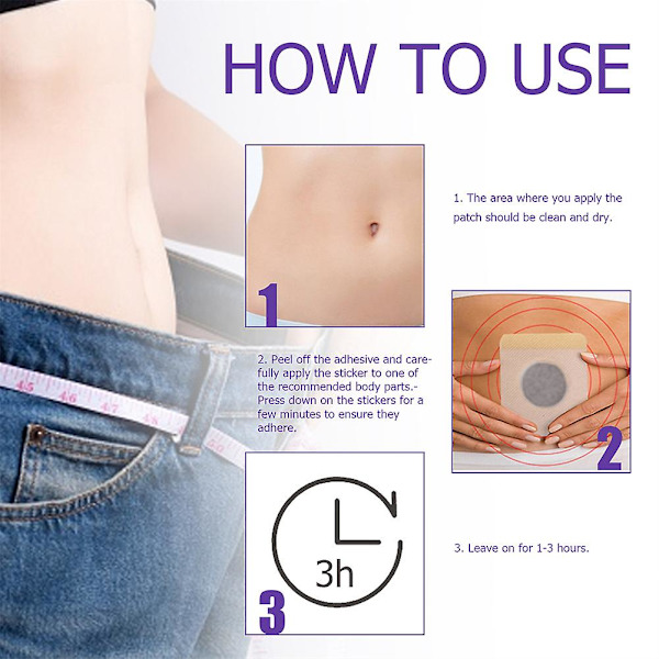 30-90 st Eelhoe Bantning Kroppsformande Patch stramar Lata människors tunna magarmar Bantning Navel Sticker 100% Naturlig 90pcs