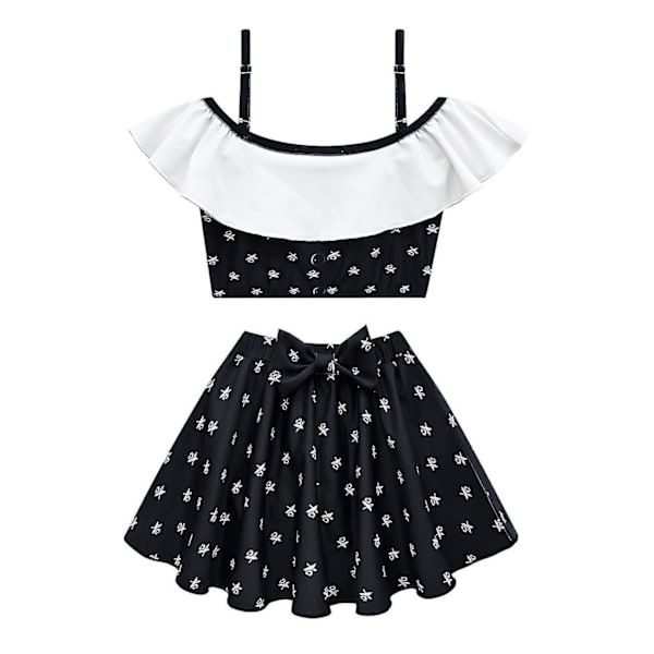 Sommarbaddräkt för flickor Adams Family Swimsuit med en axel för flickor SIZE 140CM-7-8Y Design B