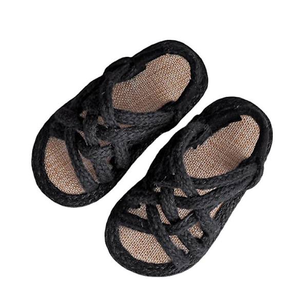 Barn Sandaler i Hamparep Retro Sandaler Komfort Dagliga Casual Skor Öppna Tå Spets Sandaler Black EU 29.5=Tag Size 30