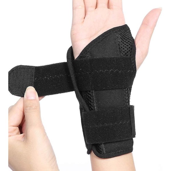 Handledsstöd för karpaltunnel för tendinit Artrit, andningsbar handledsskena Nattstöd Justerbara remmar Black S-Righthands