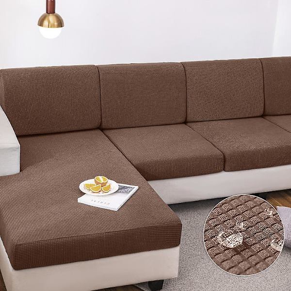 Vattentät cover för vardagsrum Stretch jacquard sofföverdrag Billig sofföverdrag Delikat sofföverdrag för hem Hotell C 3RD(135-165cm) Deep coffe