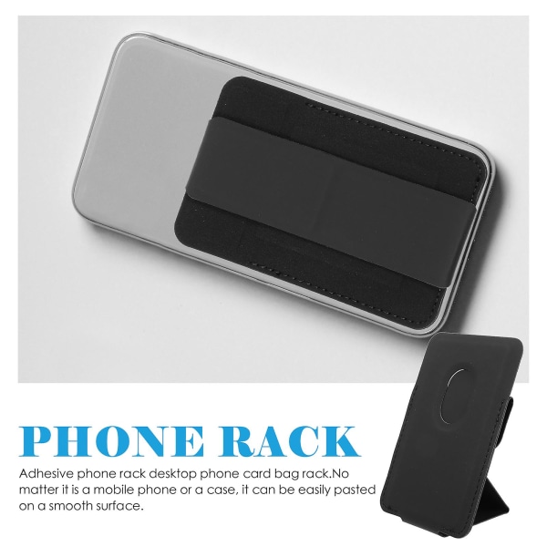 Tablettställ Bordstelefonfodral Phone case Självhäftande hopfällbar telefonhållare Telefonplånbok Litet telefonställ Black 10X6.5CM