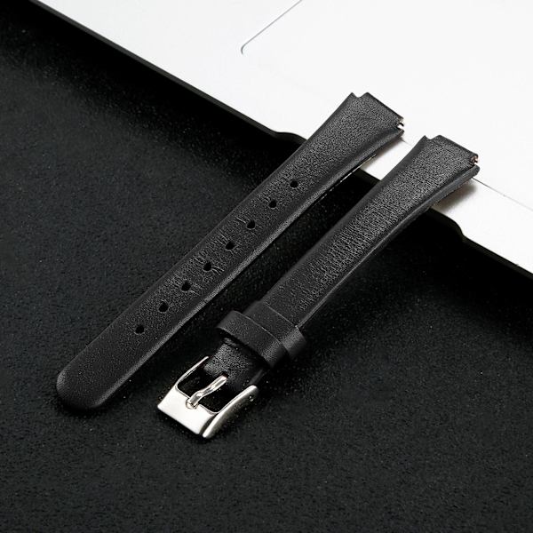 Hopeup 12 mm watch Andas utbytbart mjukt armbandsur i konstläder Watch Black L