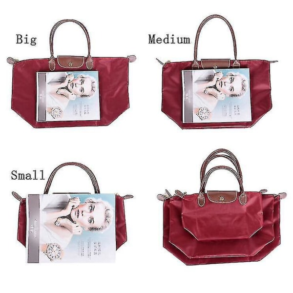 Axelväskor för kvinnor Le Pliage Tygväska Stor Nylon Damhandväska Rose Red Medium