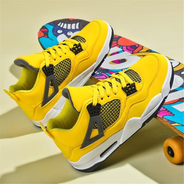 Men's Air 4 Retro Klassiska skateskor Fitness Basket Casual Arbete Löpning Promenad Zapatos A4blue_SSDLV 7 UK