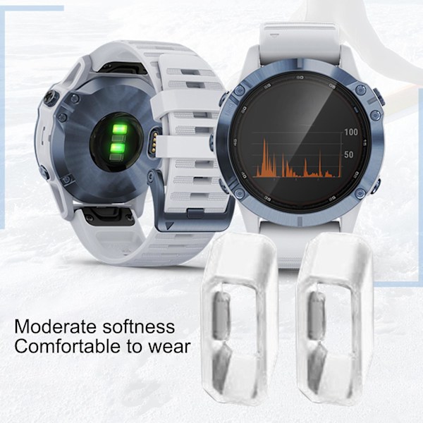 Hopeup 2st Watch Hållerringar Mjuk ersättningssilikon 22mm/26mm Watchband Keeper Hoop Loop Holder För Garmin Fenix 3/5x/5x Plus/6 White 22mm