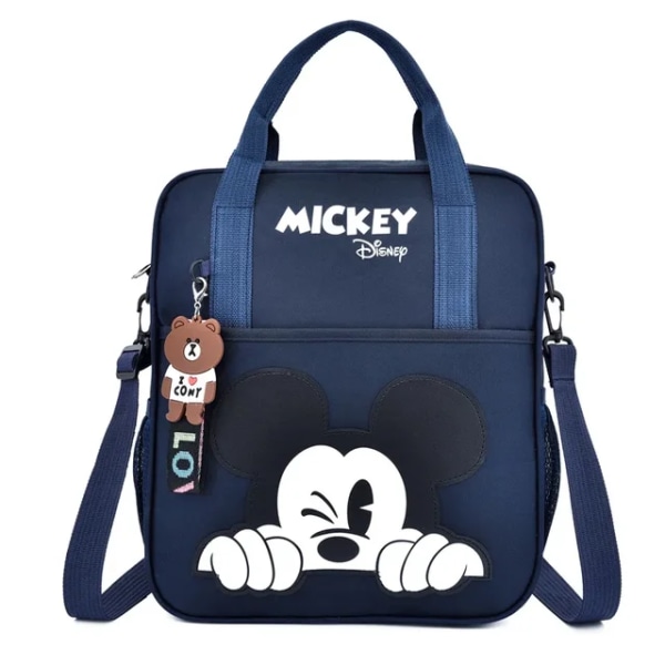 MINISO Disney Student Handledning Väska Multifunktionell Tecknad Mickey Skola Ryggsäck Tote Handväska Dokument Bokväska Square Skolväska A