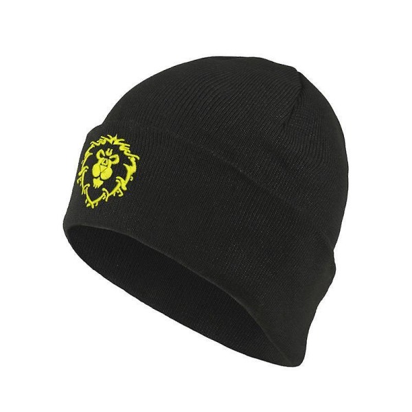 World of Warcraft spel perifer varm mössa stickad hatt allians black color