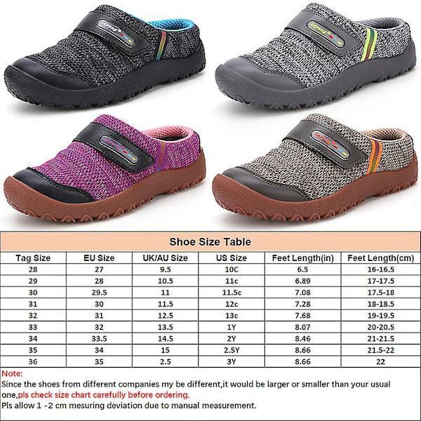 Flickor Closed Toe Tofflor Casual Daily Flats Backless slides Black EU 31