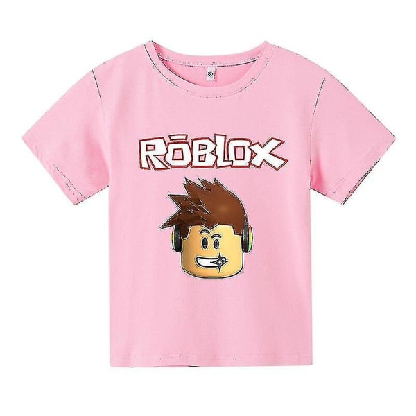 3d bomull sommar Robloxing T-shirt Pink 8T-130CM