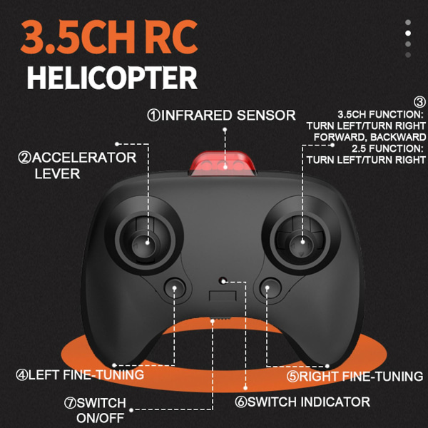 Rc Helikoptrar - Fjärrkontroll Helikopter För Barn Och Vuxna Induktion Hinder Undvikande Helikopter null none