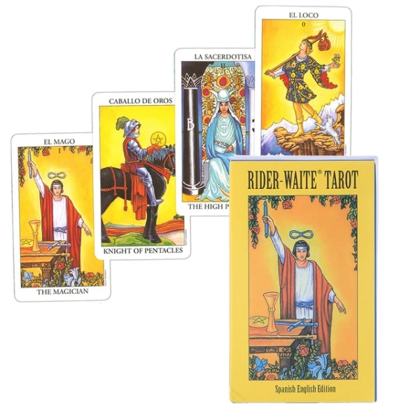 Espa ñ ol Rider Tarotkort i spanska versionen Br ä dspel Divination Deck f ö r ny ö rjar med Guide Book Oracle Cards Guidebok Ljusgrå none
