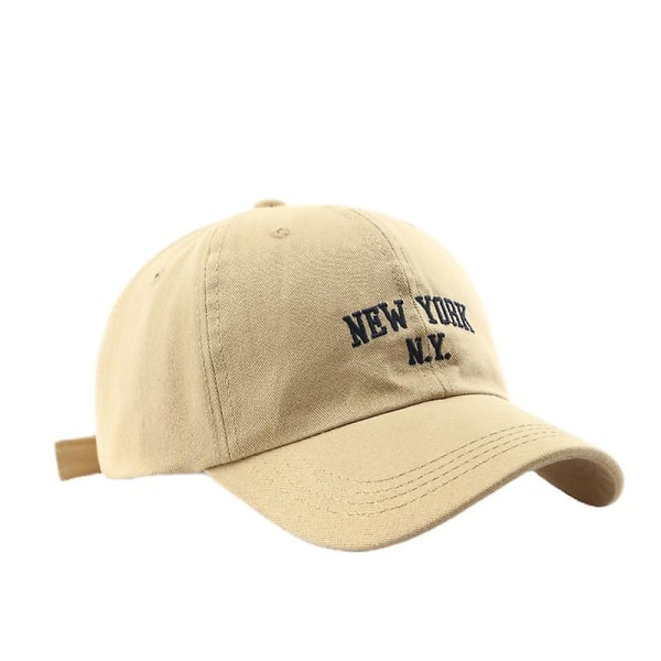 Baseballkepsar för män och kvinnor Justerbara Casual Broderade 1989 New York American Cotton Solhattar Unisex enfärgade visirhattar beige - 1989