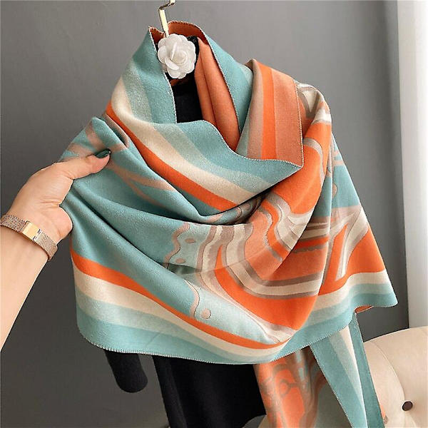 Varm vinter Cashmere Scarfs Dam 2022 Ny Tjock Häst Sjalar Wraps Dam Design Varumärke Pashmina Filt Foulard Bufanda Scarves WYT31 6