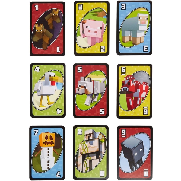 UNO Minecraft-kortspel Videospel-tema samlarkortlek 112 kort med karaktärsbilder, present till fans från 7 år och uppåt