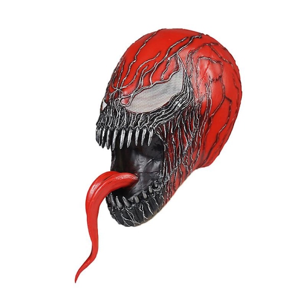 Red Venom Mask Latex Cosplay Huvudbonader Stage Play Rekvisita