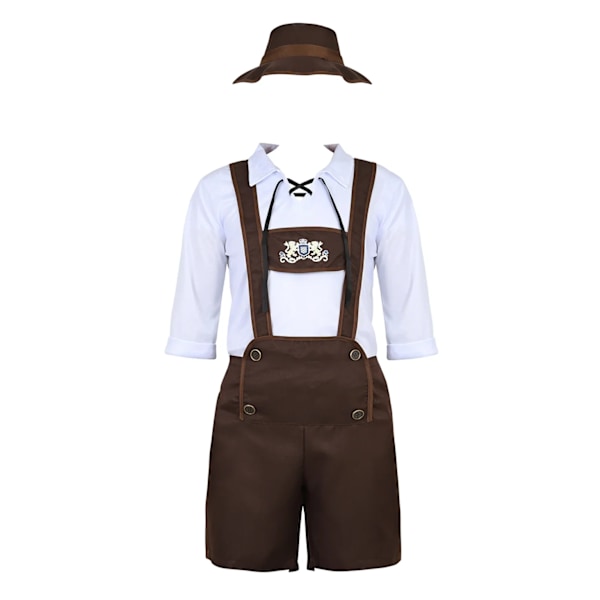 Oktoberfestdräkter för män Halloween Cosplay-dräkt för män Bayerskt klädsel Maskeradfest Fancy Dress Ölfestivalkläder M H-6539