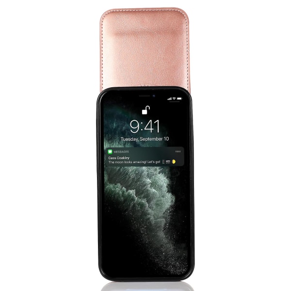 Telefon Kickstand Case För Iphone 14 Plus, Korthållare Pu Läder + Tpu Cover Rose Gold