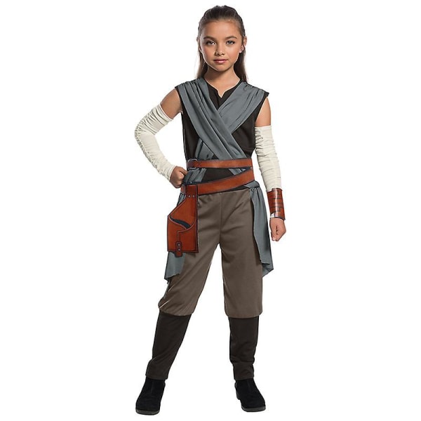 Rey Cosplay Star Wars Rey Skywalker Cosplay Costume The Rise Of Skywalker Kostymer Uniform Halloween festkläder för barn costume S