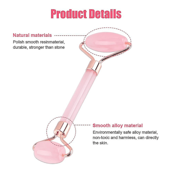 Natural Rose Resin Roller Gua Sha Set Guasha Scraper Ansiktsrulle Massager Ansiktslyft Bantning null none