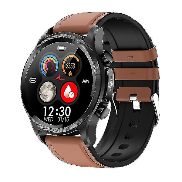 2023 Blodsocker Smart Watch Ecg+ppg Monitoring Blodtryck Kroppstemperatur Smartwatch Herr Ip68 Vattentät Fitness Tracker - Smart Wat Brown Leather