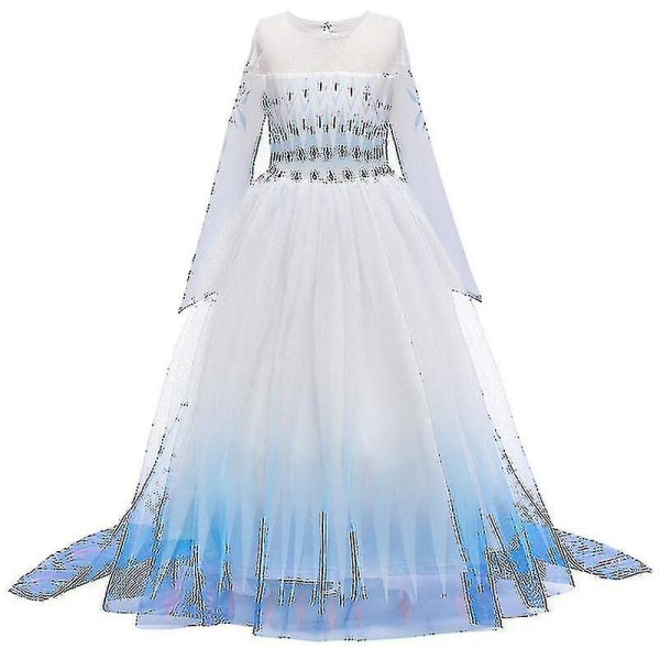 3-14 år Girl Frozen 2 Queen Elsa Festklänning A 9-10 Years Gradient Blue