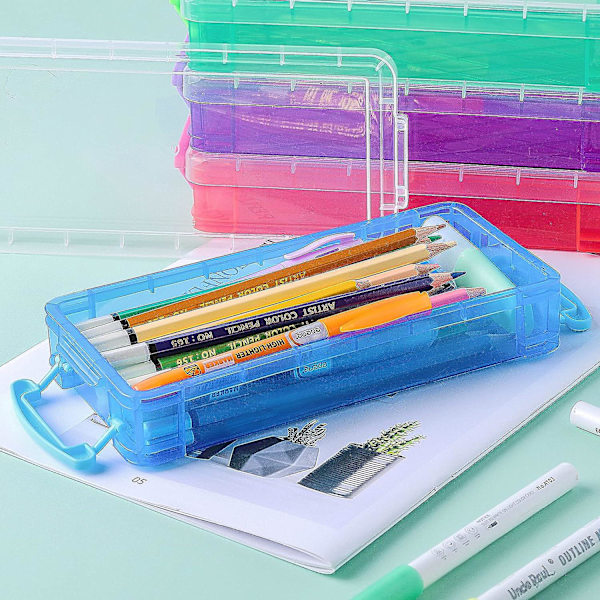 4-pack stapelbar case med stor kapacitet - Penselmålning Pennor Förvaringslåda - Kontorsmaterial Organizer Box (bg09b4) null none