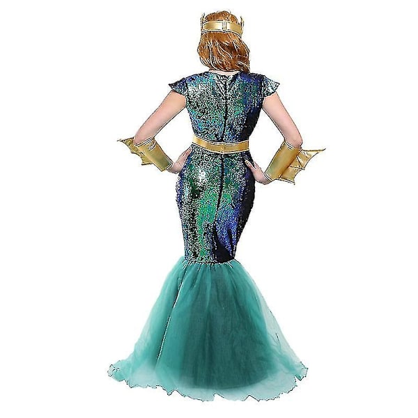 Neptunus sjöjungfrukostym Set för Halloween Mermaid XL