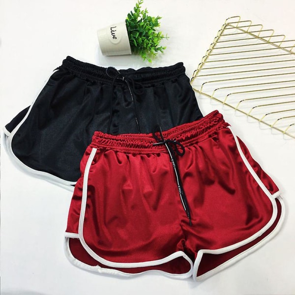 Sportshorts för dam Yoga Gym Lady Jogging Lounge Summer Beach Byxor röd S