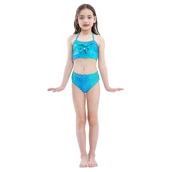 Barn Flickor Mermaid Tail Bikini Set Badkläder Baddräkt Simning Kostnad Inklusive Garland Pannband Färg 6 4-5 år