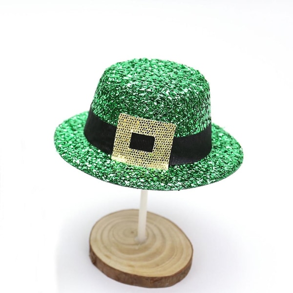 St Patrick Day Hårklämma Glittrande Hat Barrette Saint Patrick Party Huvudbonad