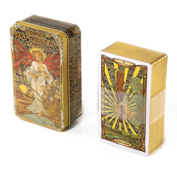 2022 Ny stil octurt Tarot i en ten metall Å da Guldpl ä terad Kant Hot Sell Tarot kort f ö r Division Tarot Deck Vacker Package Blå å