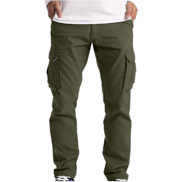 Cargobyxor för män Arbetskläder Combat Safety Cargo 6-ficks helbyxor Army Green L