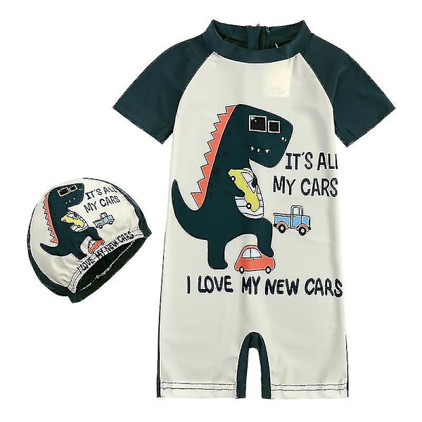 Barn Pojkar Flickor Dinosaurie Baddräkt One Piece Sunsafe Swimwear Simdräkt HY20069F M