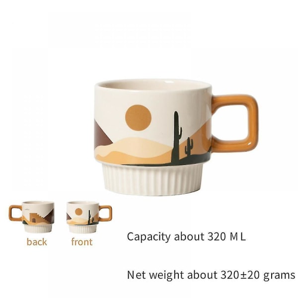 Kaffekopp, Retro keramisk mugg, Drickskopp, Frukost, Mjölkkopp, Pull Flower Cup#1 Xq-bz555 null none