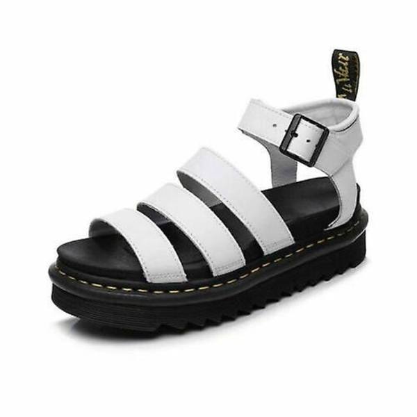 Kvinnors Chunky Sandaler Tjock sula Strappy Block Flatforms Skor Sommar Ny storlek White UK3EU36