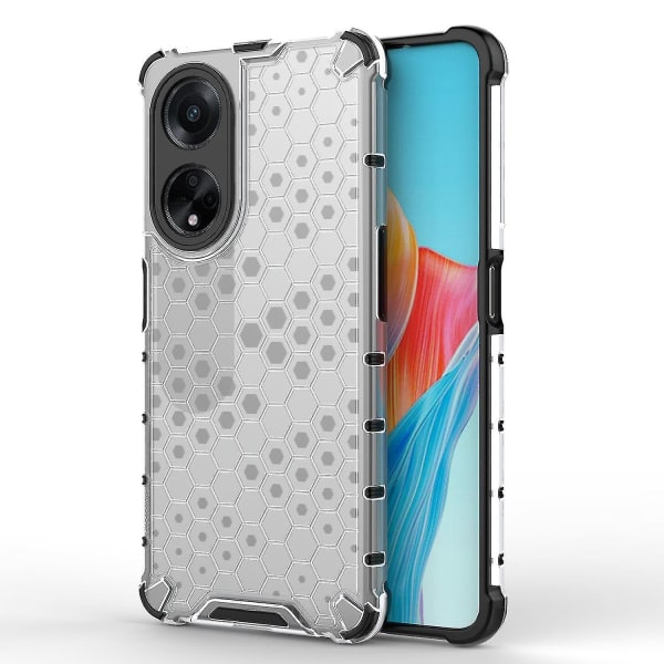 För Oppo A98 5g Anti-dropp phone case Tpu+pc Honeycomb Texture Cover Grey