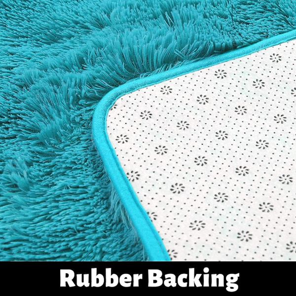 Sunrain Blush rund matta kompatibel med sovrum, fluffig rund matta 4'x4' kompatibel med barn Ro Blue 4*4 Feet