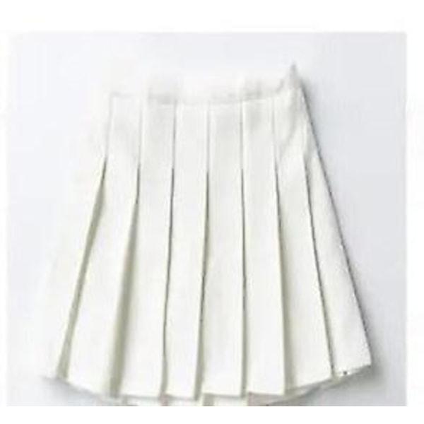 Chic Harajuku student plisserad kjol - white 100
