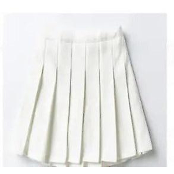 Chic Harajuku student plisserad kjol - white 160