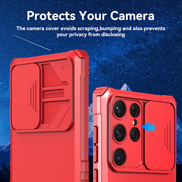 Htwon för Samsung Galaxy S23 Ultra phone case med cover Justerbart ställ, blå red