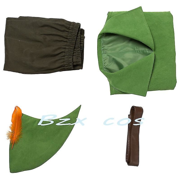 Peter Pan Cosplay Animedräkt Green Elf Uniform Klänningar Pojkar Flickor Halloween Carnival Kostym Fancy Dress Kostym Män M Men