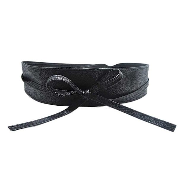 Naievear midjebälte fast mjukt konstläder med brett midjeband för kvinnor Black Straps style