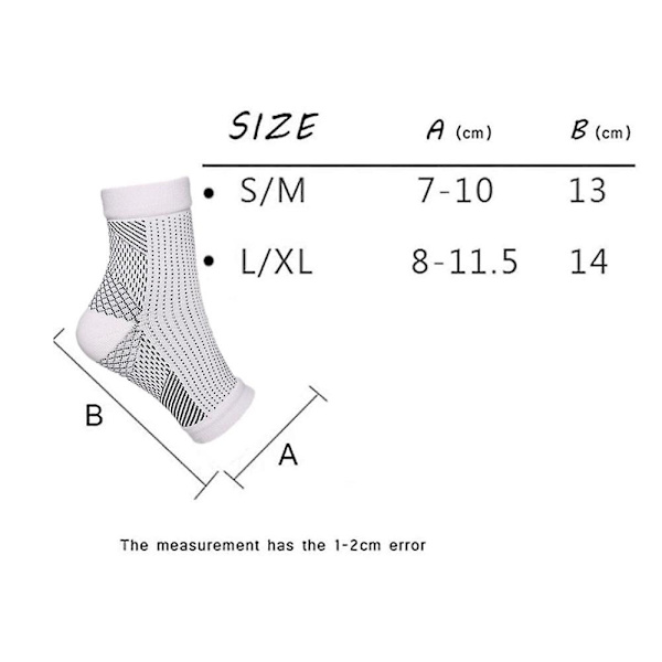 Lugna strumpor Neuropati Kompression Ankel Arch Support Skydd Smärtlindrande strumpor White S M