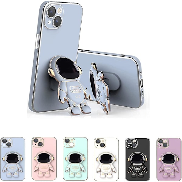 Astronaut Hidden Stand Case Kompatibel Samsung Galaxy S22/s22+/s22ultra Nytt elektropläterat Case Blue S22 Plus