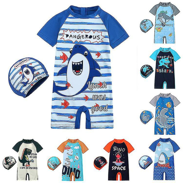 Barn Pojkar Flickor Dinosaurie Baddräkt One Piece Sunsafe Swimwear Simdräkt HY20069F L