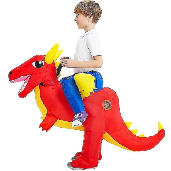 Barn T-rex Dinosaur Uppblåsbar Dräkt Barn Anime Purim Halloween Julfest Cosplay Kostymer Klänning Kostym För Pojkar Flickor kids size3 Fit Height 80-119cm