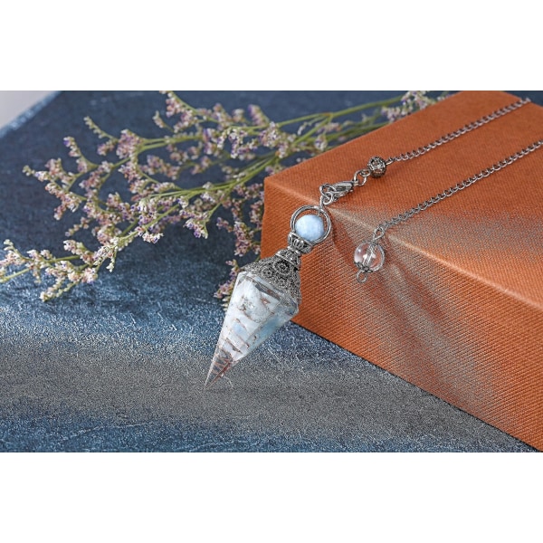 Chakra Crystal Pendel Hexagonal Reiki Healing Crystal Points Ädelsten Dowsing Pendel för spådom Scrying Wicca Aquamarine